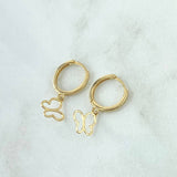 Candongas Silueta Mariposa 1.7gr / 2.4cm / Oro Amarillo 18K *