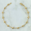 Pulso Espiga 2.75gr / 18cm / 4mm Bolas Diamantadas Oro Amarillo 18K