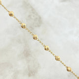 Pulso Espiga 2.7gr / 18cm / 4mm Bolas Diamantadas Oro Amarillo 18K