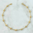 Pulso Espiga 2.5gr / 18cm / 4mm Bolas Diamantadas Oro Amarillo 18K