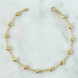 Pulso Espiga 2.5gr / 18cm / 4mm Bolas Diamantadas Oro Amarillo 18K