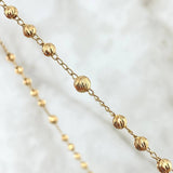 Rosario Virgen Milagrosa 12.05gr / 60cm / 4mm-5mm Bolas Diamantadas Cruz Cristo Oro Amarillo 18K