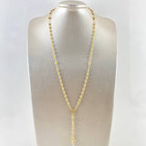 Rosario Virgen Milagrosa 12.05gr / 60cm / 4mm-5mm Bolas Diamantadas Cruz Cristo Oro Amarillo 18K