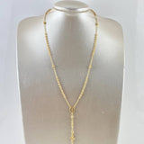 Rosario Virgen Milagrosa 7.95gr / 50cm / 3mm-4mm Bolas Diamantadas Cruz Cristo Oro Amarillo 18K