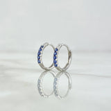 Candongas Parciales 1.1gr / 1.2cm / Zafiro 20 Pts Oro Blanco 18K (Joya) *