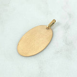 Dije Placa Ovalada 1.95gr / 3.5cm - 2.9cm * 1.8cm / Mate Oro Amarillo