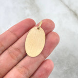 Dije Placa Ovalada 1.95gr / 3.5cm - 2.9cm * 1.8cm / Mate Oro Amarillo