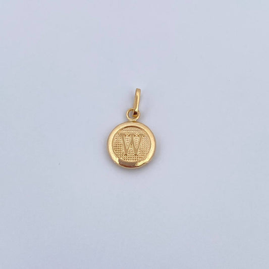Dije Letra W 0.45gr / 1.5cm / Medalla Oro Amarillo 18K &