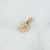 Dije Letra D Cursiva 0.55gr / 1.6cm-Lisa Oro Amarillo 18K *