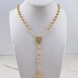 Rosario Virgen Milagrosa 12.45gr / 60cm / 4mm Bolas Diamantadas Oro Amarillo 18K &