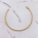 Pulso Tipo Militar 2.85gr / 18cm / 2.7mm Bolas Diamantadas Oro Amarillo 18K $