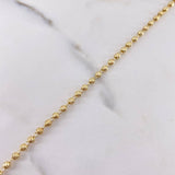 Pulso Tipo Militar 2.85gr / 18cm / 2.7mm Bolas Diamantadas Oro Amarillo 18K $