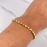 Pulso Tipo Militar 2.85gr / 18cm / 2.7mm Bolas Diamantadas Oro Amarillo 18K $