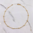 Tobillera Espiga 2.25gr / 25cm / 2.6mm Bolas Diamantadas Oro Amarillo 18K &