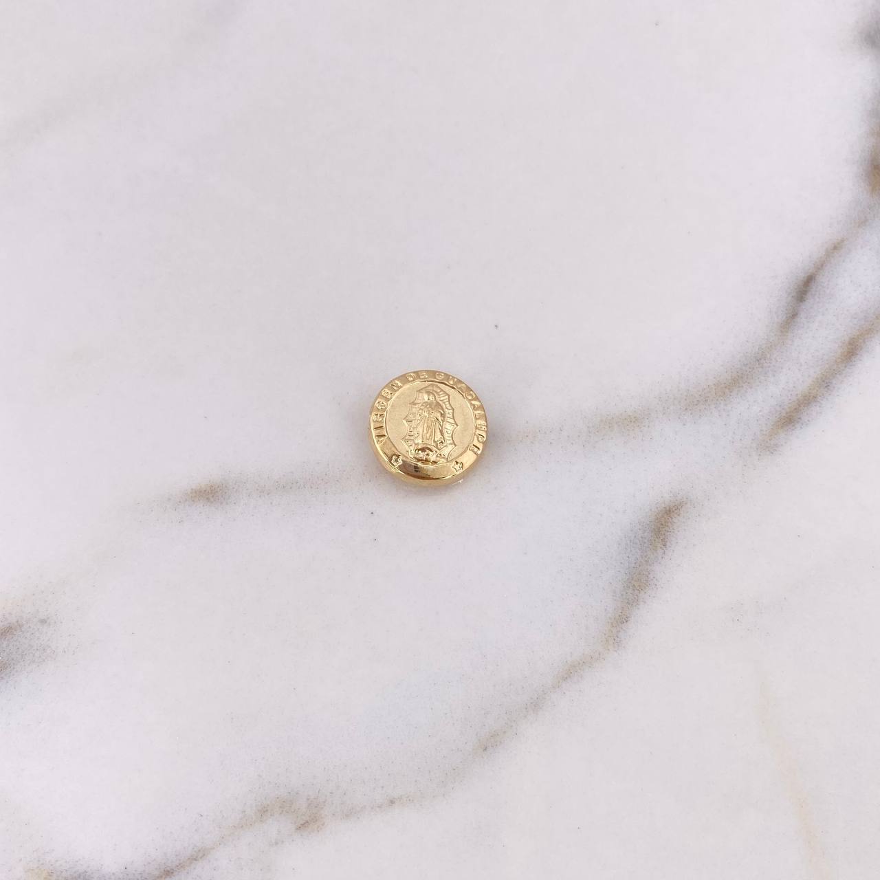 Herraje Virgen Guadalupe Tambor 0.7gr / 1.2cm / Troquelado Oro Amarillo 18K &
