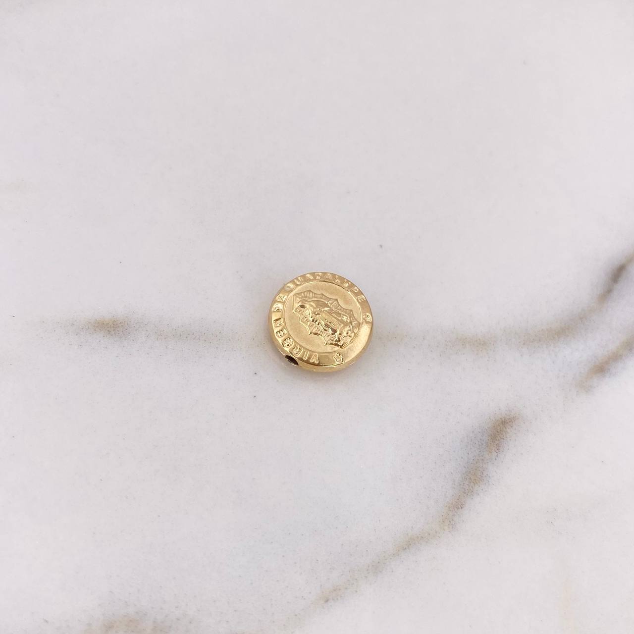 Herraje Virgen Guadalupe Tambor 0.7gr / 1.2cm / Troquelado Oro Amarillo 18K &