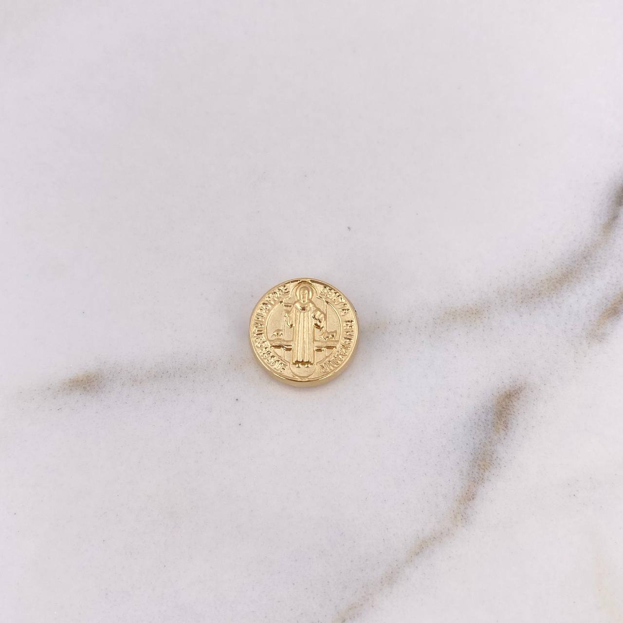 Herraje San Benito Tambor 0.65gr / 1.3cm / Troquelado Oro Amarillo 18K &