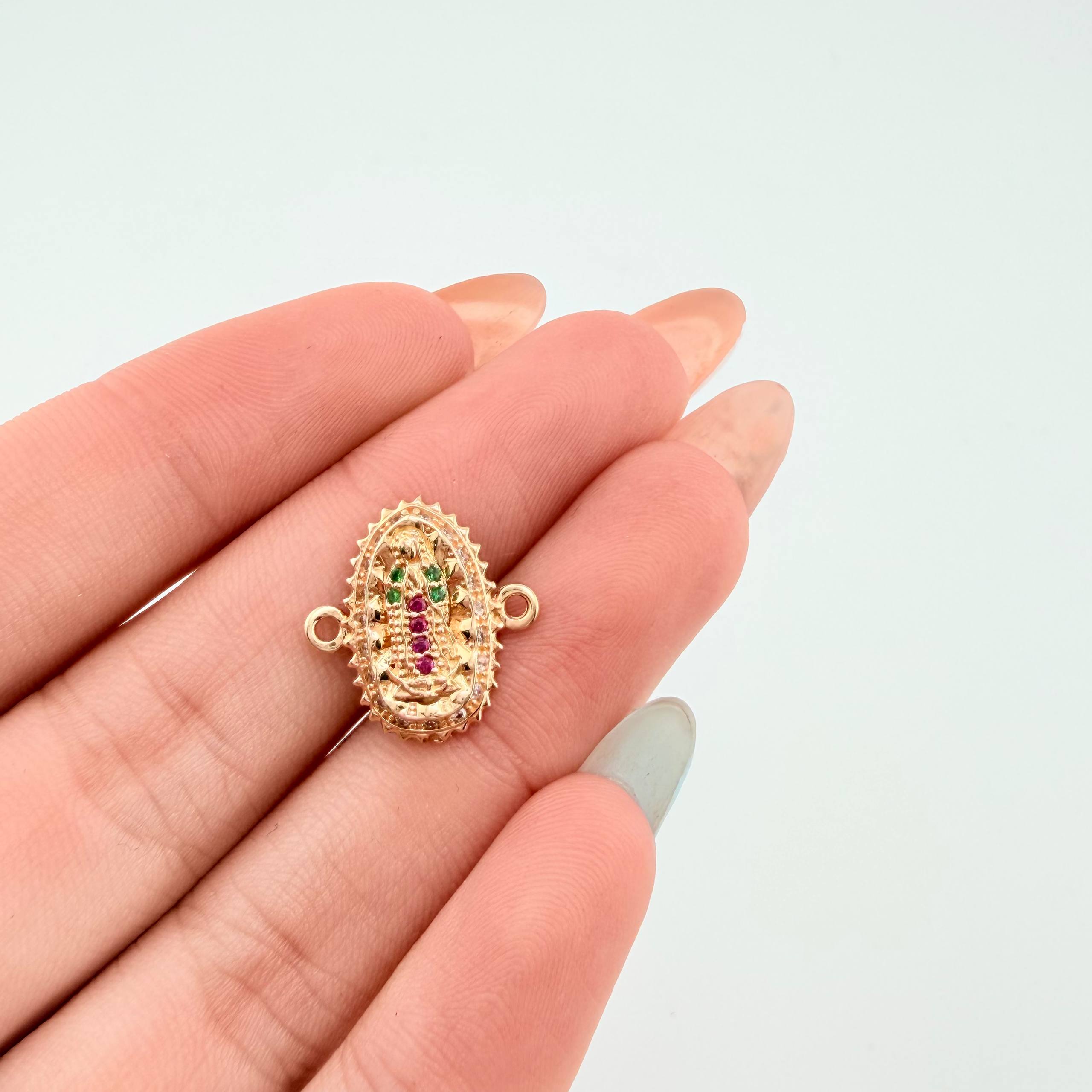 Herraje Virgen Guadalupe 1.4gr / 1.5cm / Oro Amarillo 18K