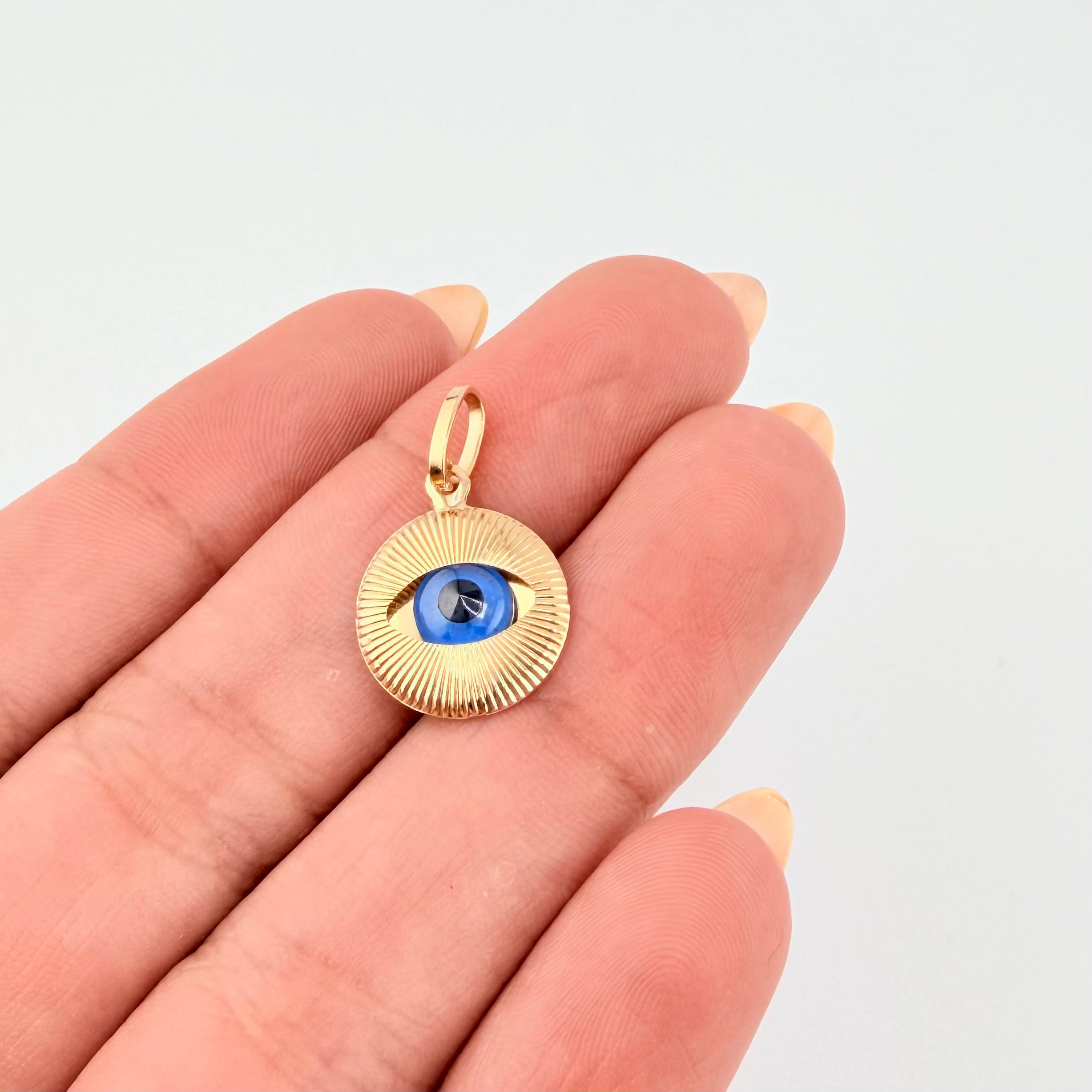 Dije Ojo Turco 1.45gr / 1.8cm / Oro Amarillo +4 18K