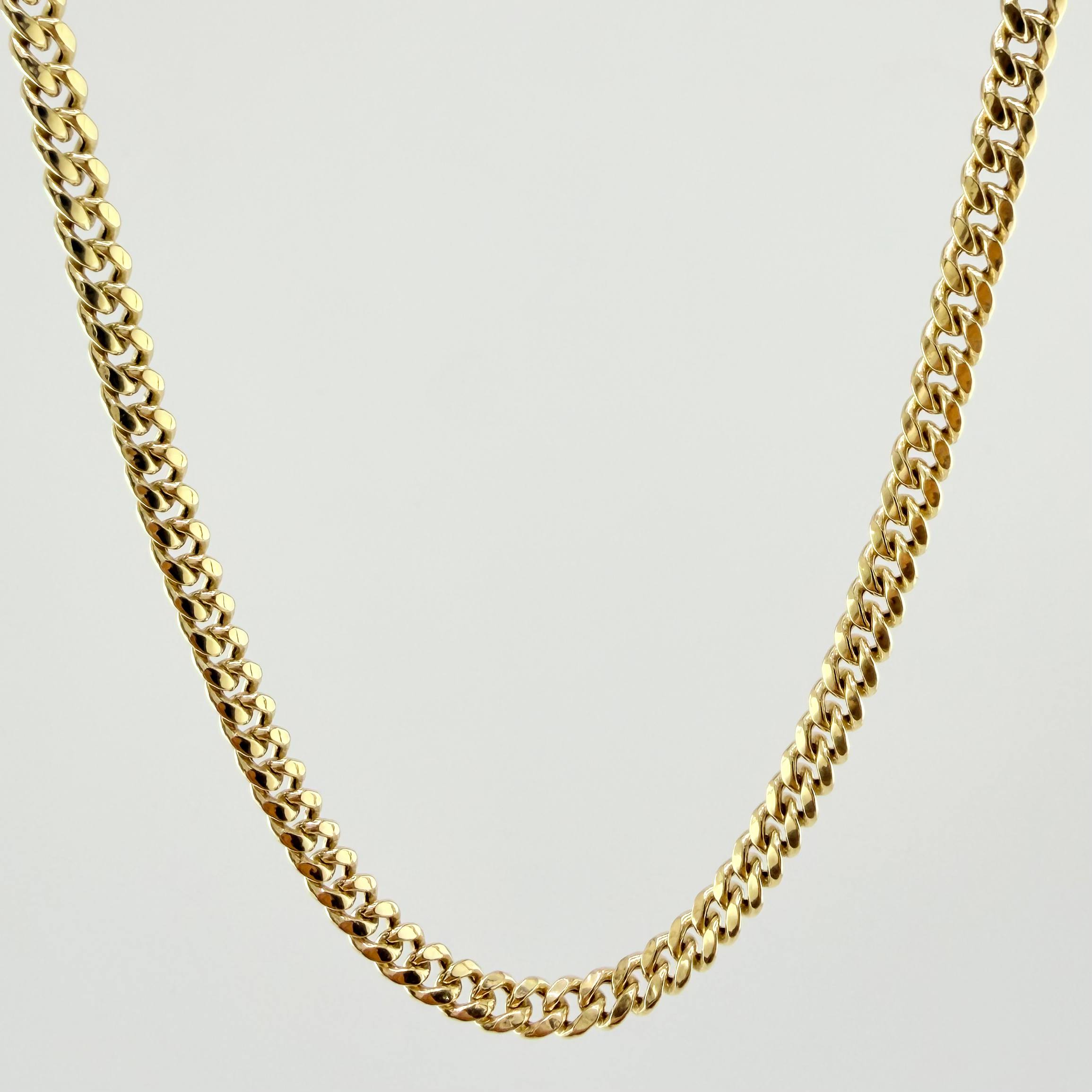 Cadena Cubana 10.65gr / 65cm / 4.6mm Oro Amarillo 14K Italy ©