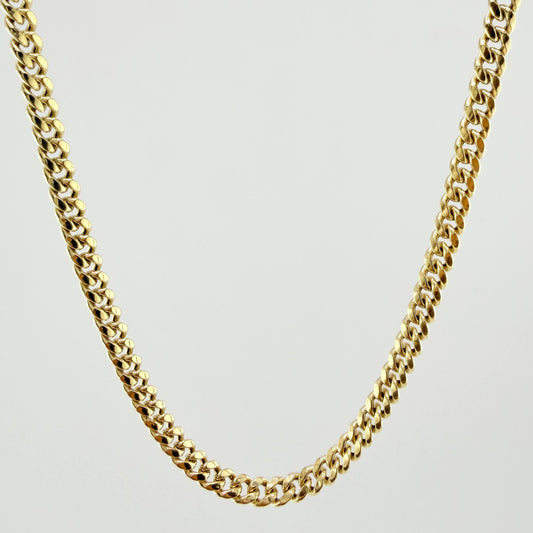 Cadena Cubana 9.75gr / 60cm / 4.6mm Oro Amarillo 14K Italy ©