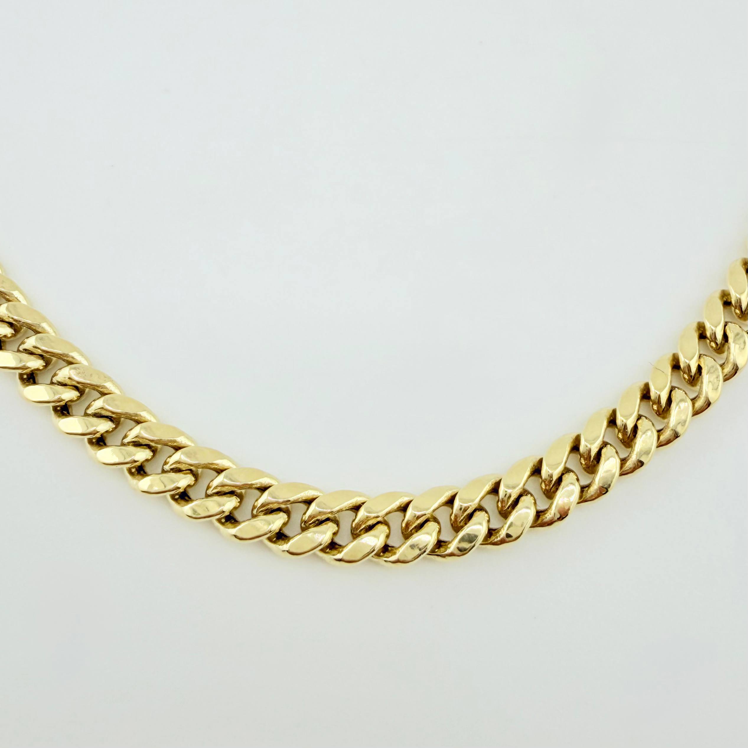 Cadena Cubana 12.35gr / 75cm / 4.6mm Oro Amarillo 14K Italy ©