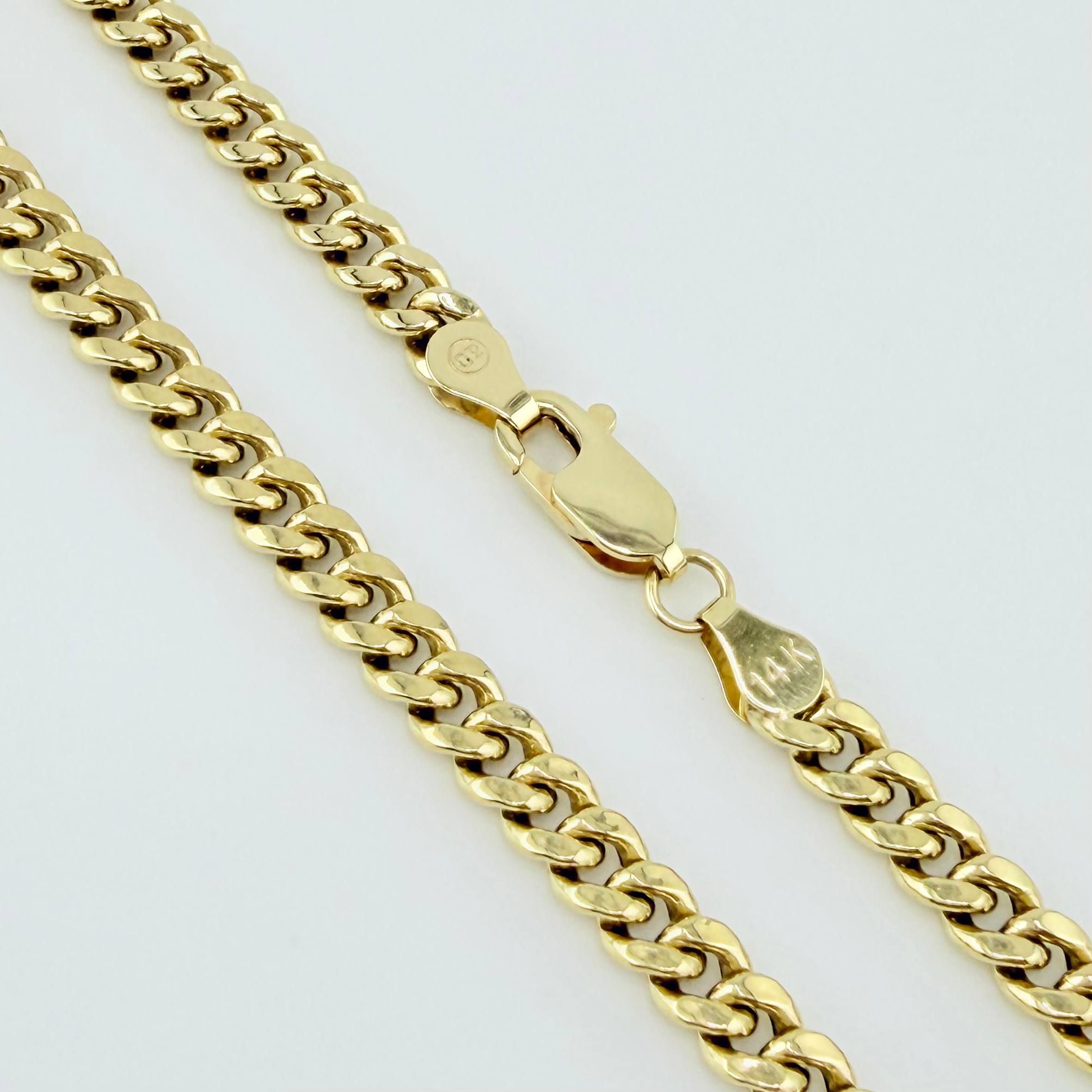 Cadena Cubana 12.35gr / 75cm / 4.6mm Oro Amarillo 14K Italy ©