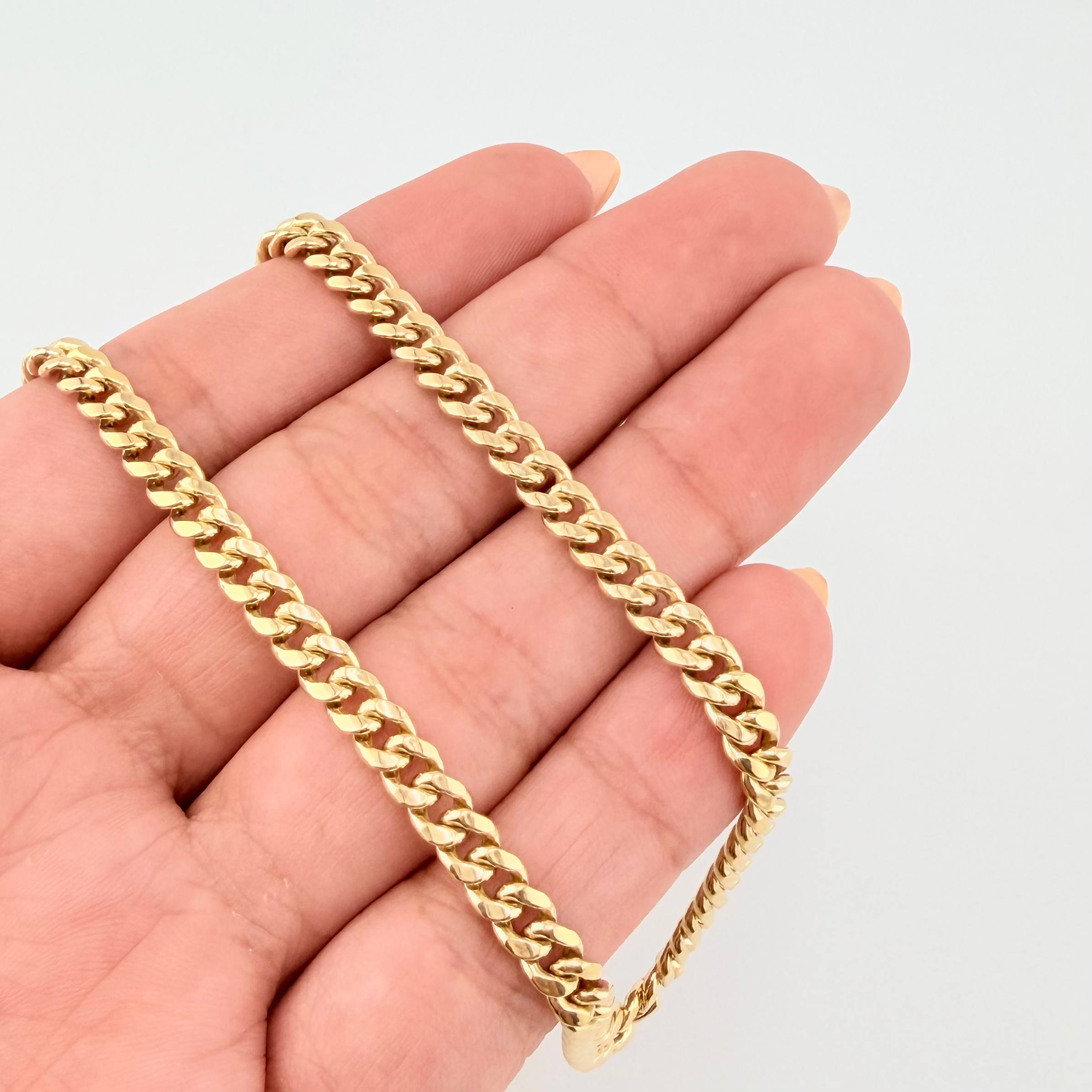 Cadena Cubana 12.35gr / 75cm / 4.6mm Oro Amarillo 14K Italy ©