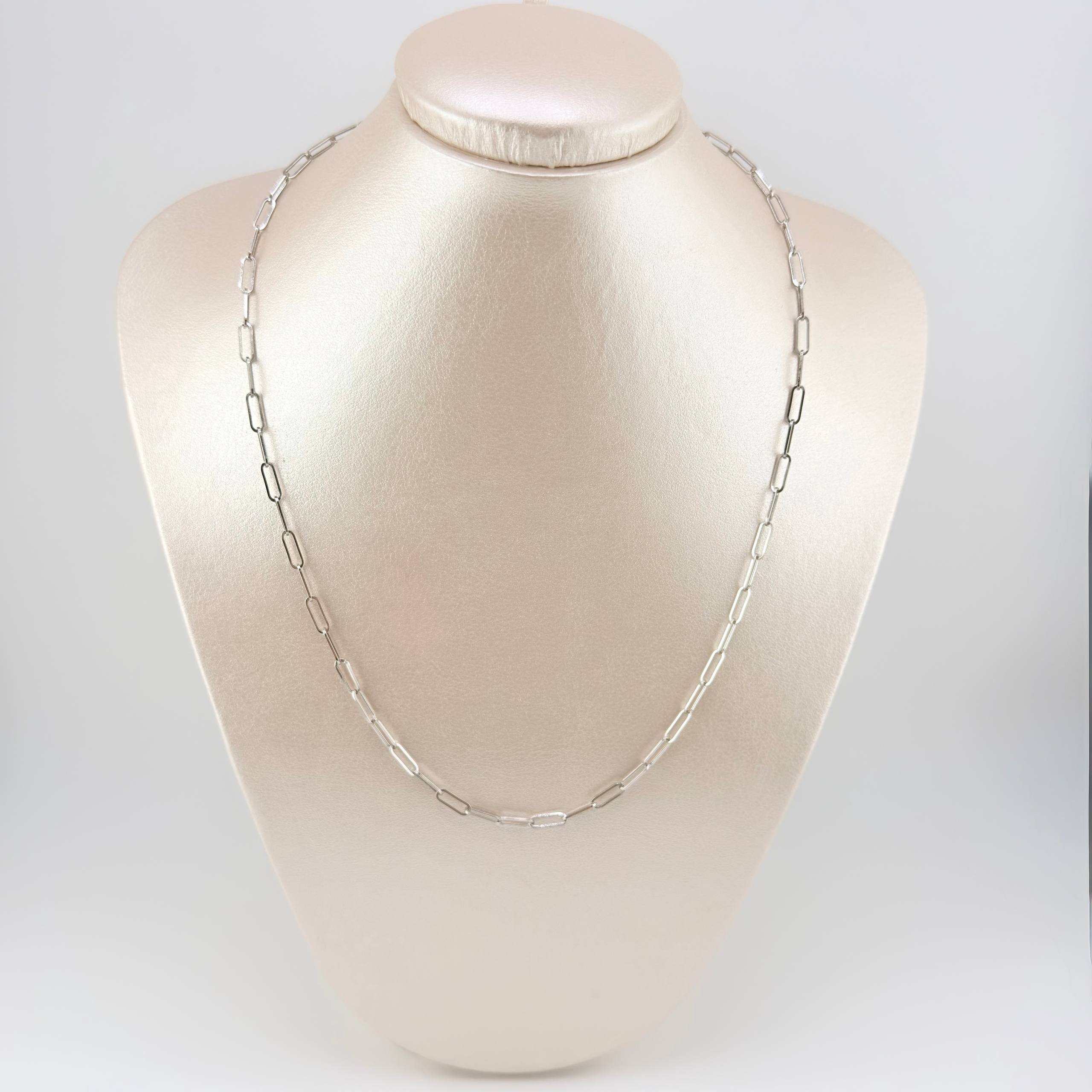 Cadena Cajón 4.9gr / 50cm / 3.3mm Oro Blanco +3 18K ©