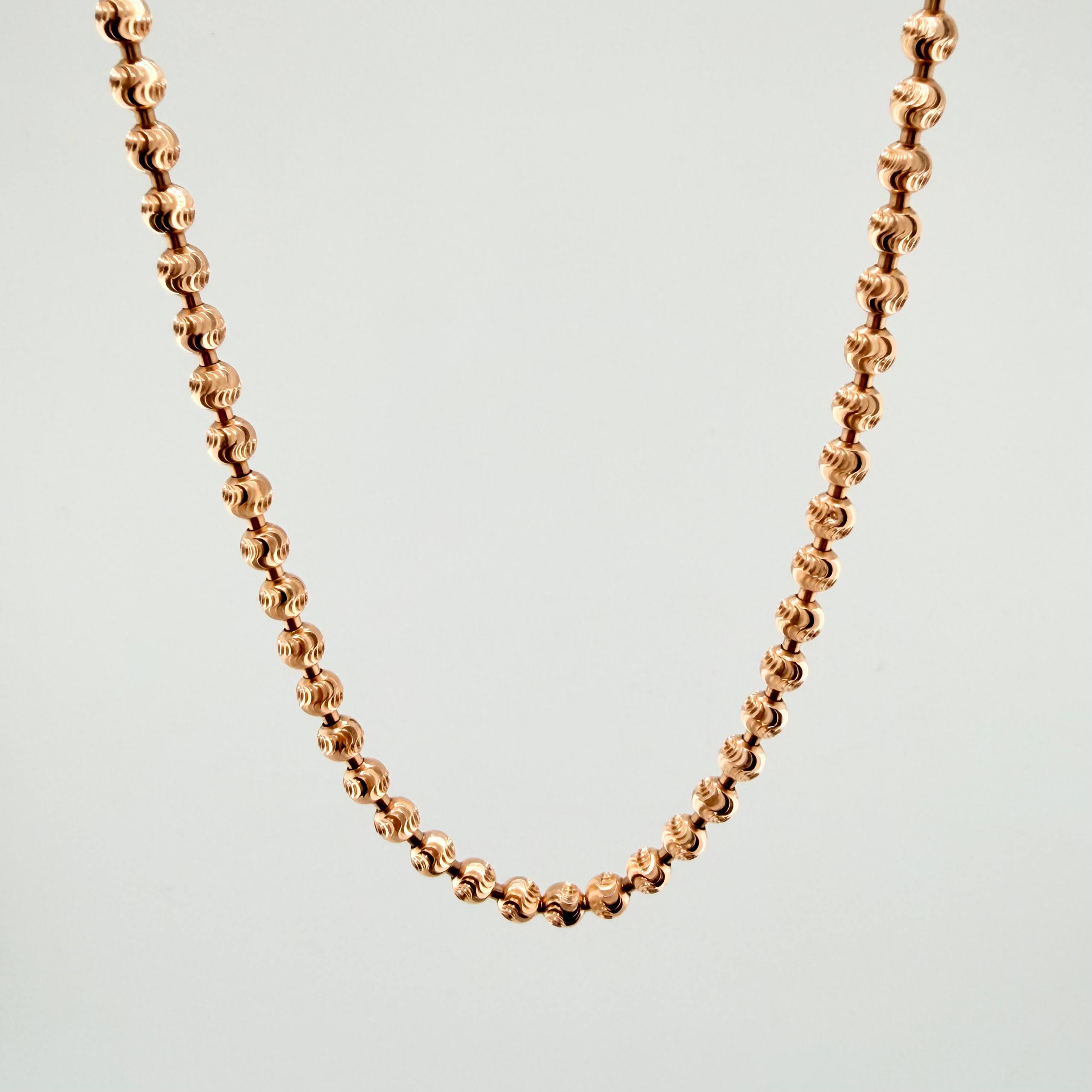 Cadena Militar Media Luna 29.6gr / 60cm / 5mm Oro Rosa Nac.Esp. 18K ©