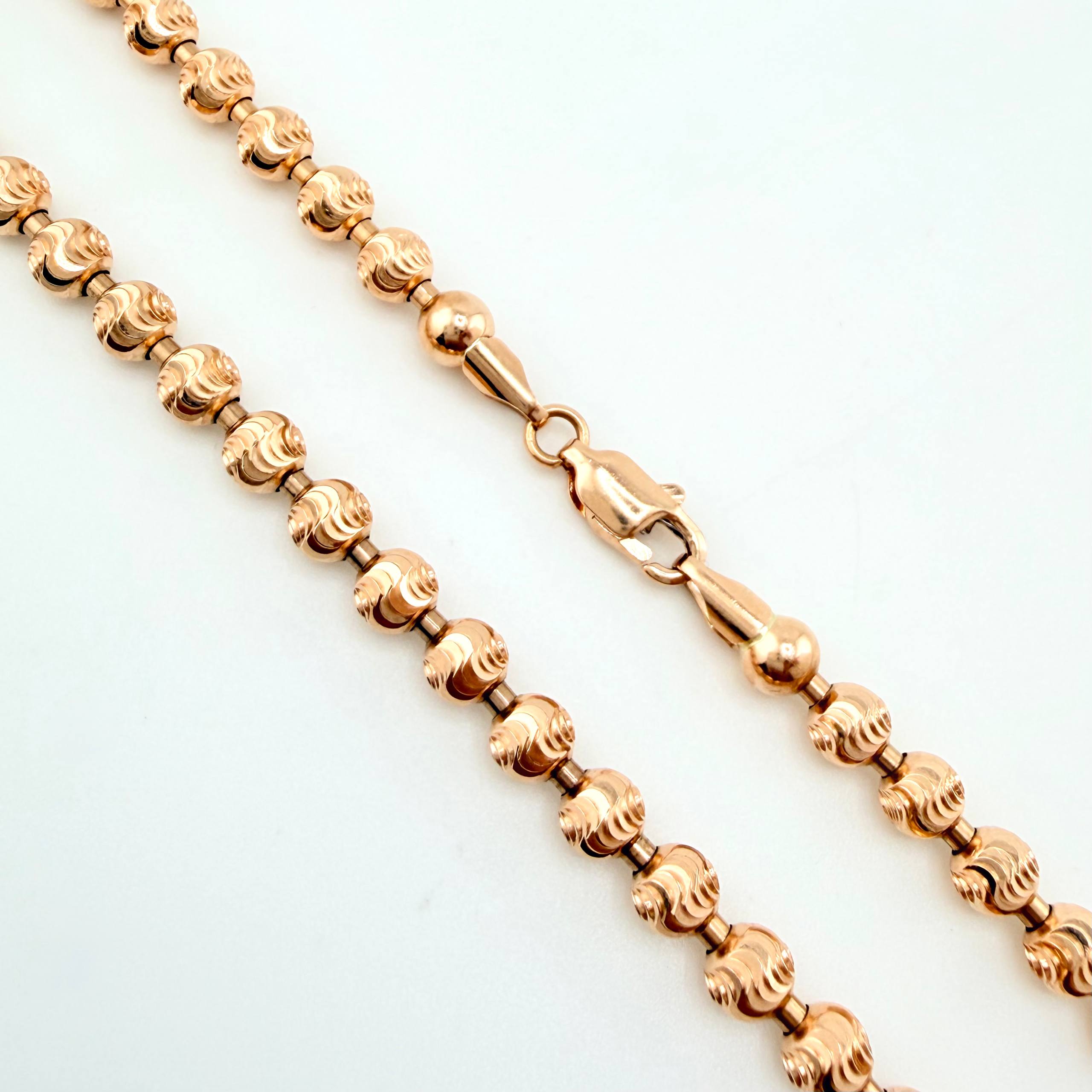 Cadena Militar Media Luna 29.6gr / 60cm / 5mm Oro Rosa Nac.Esp. 18K ©