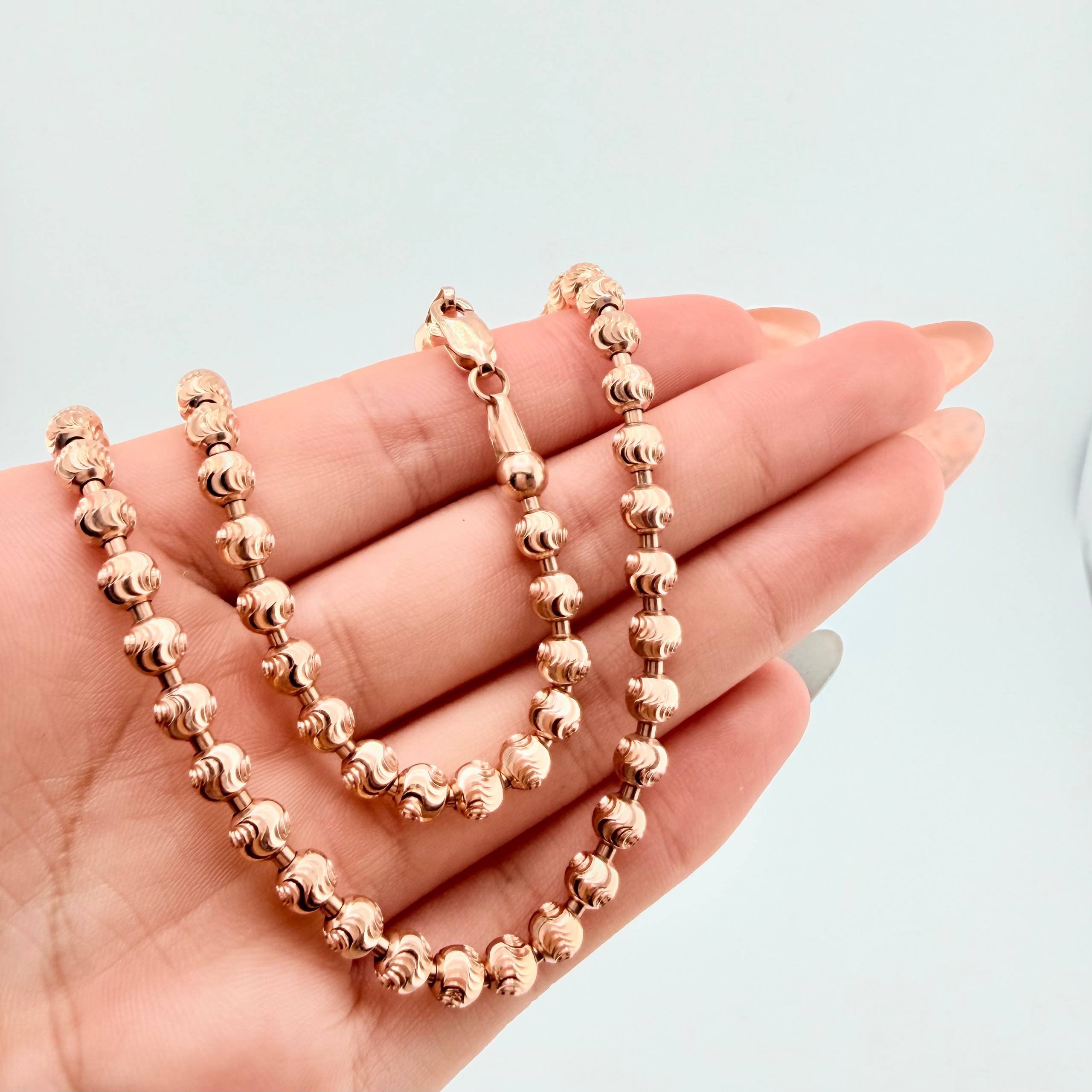 Cadena Militar Media Luna 29.6gr / 60cm / 5mm Oro Rosa Nac.Esp. 18K ©