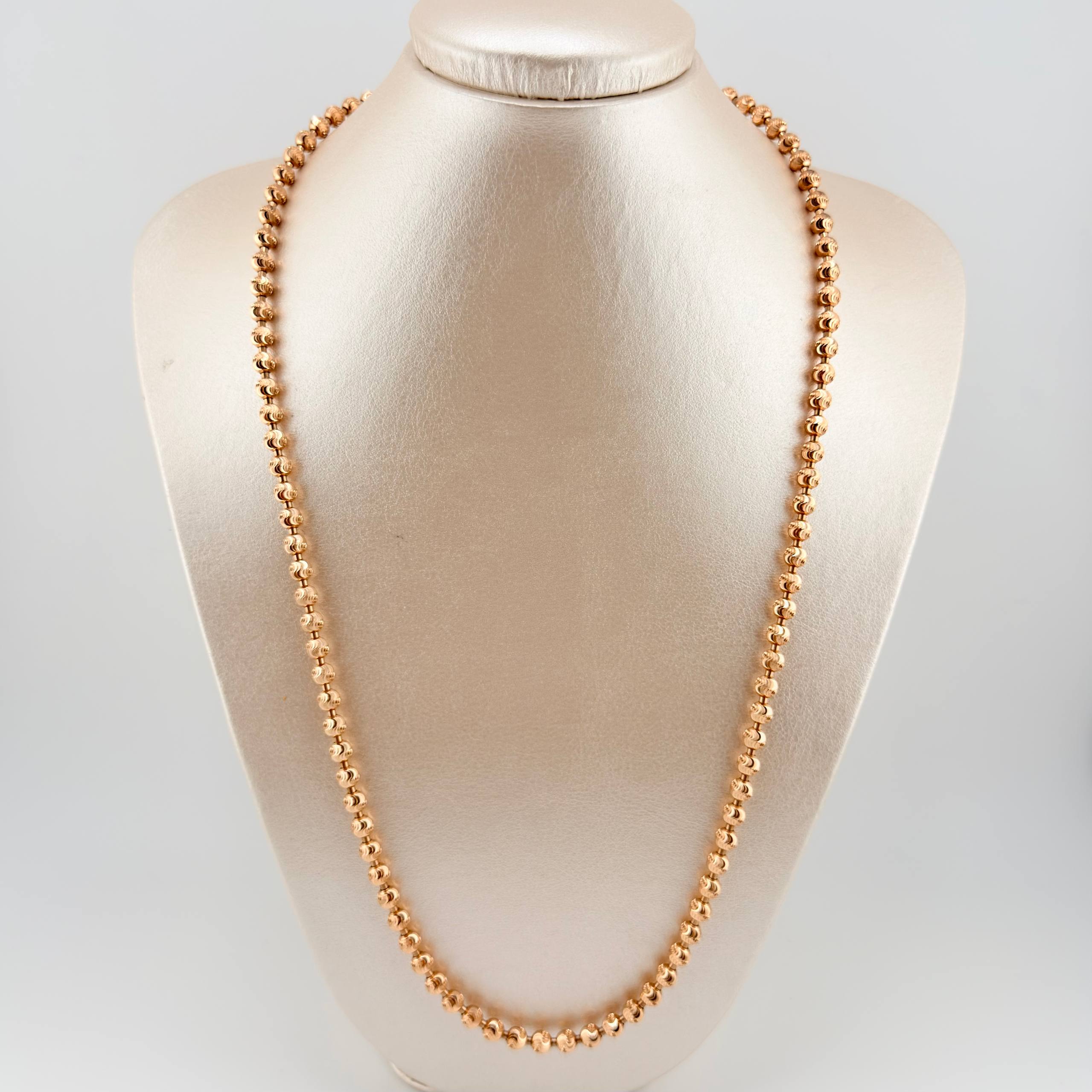 Cadena Militar Media Luna 29.6gr / 60cm / 5mm Oro Rosa Nac.Esp. 18K ©