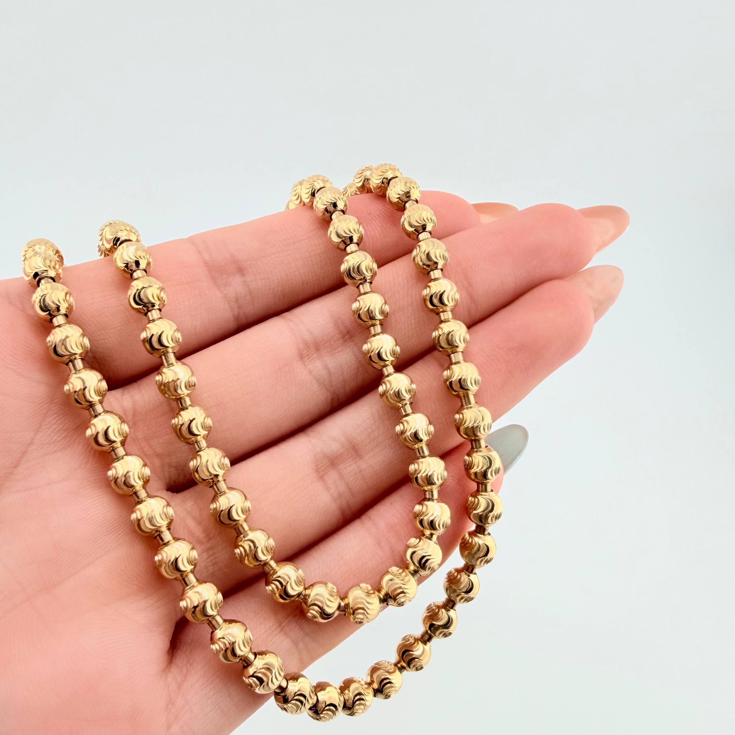 Cadena Militar Media Luna 34.9gr / 60cm / 5mm Oro Amarillo Nac.Esp. 18K ©