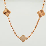 Cadena Militar Trebol blanco Diamantado 27gr / 50cm / 14.9mm Oro Rosa Nac.Esp. 18K ©