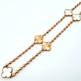 Cadena Militar Trebol blanco Diamantado 27gr / 50cm / 14.9mm Oro Rosa Nac.Esp. 18K ©