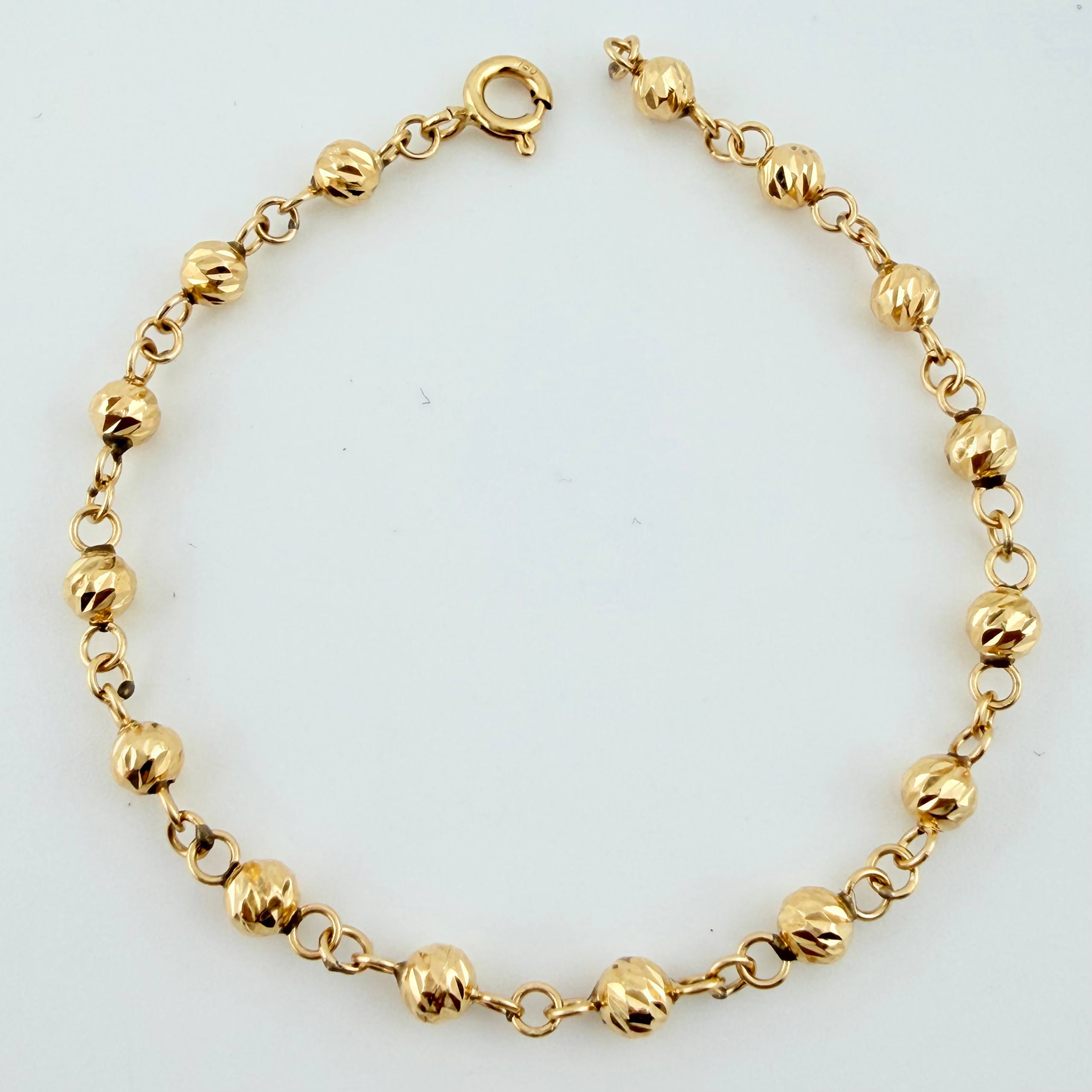Pulso Tipo Militar Diamantado 1.85gr / 16cm / 3mm Oro Amarillo 18K ©