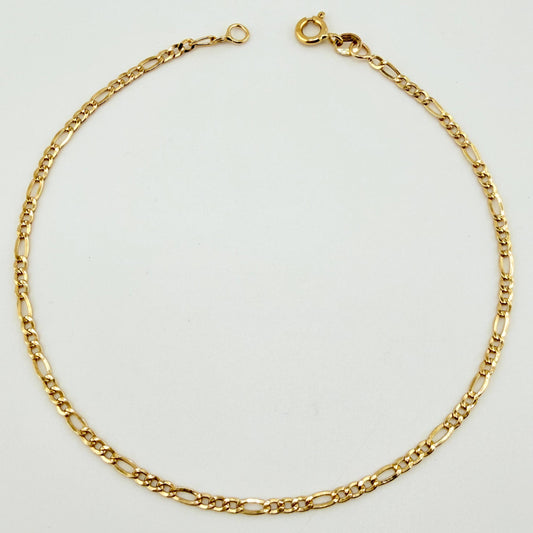 Tobillera Fígaro 2.2gr / 24.5cm / 2.9mm Oro Amarillo +1 ©