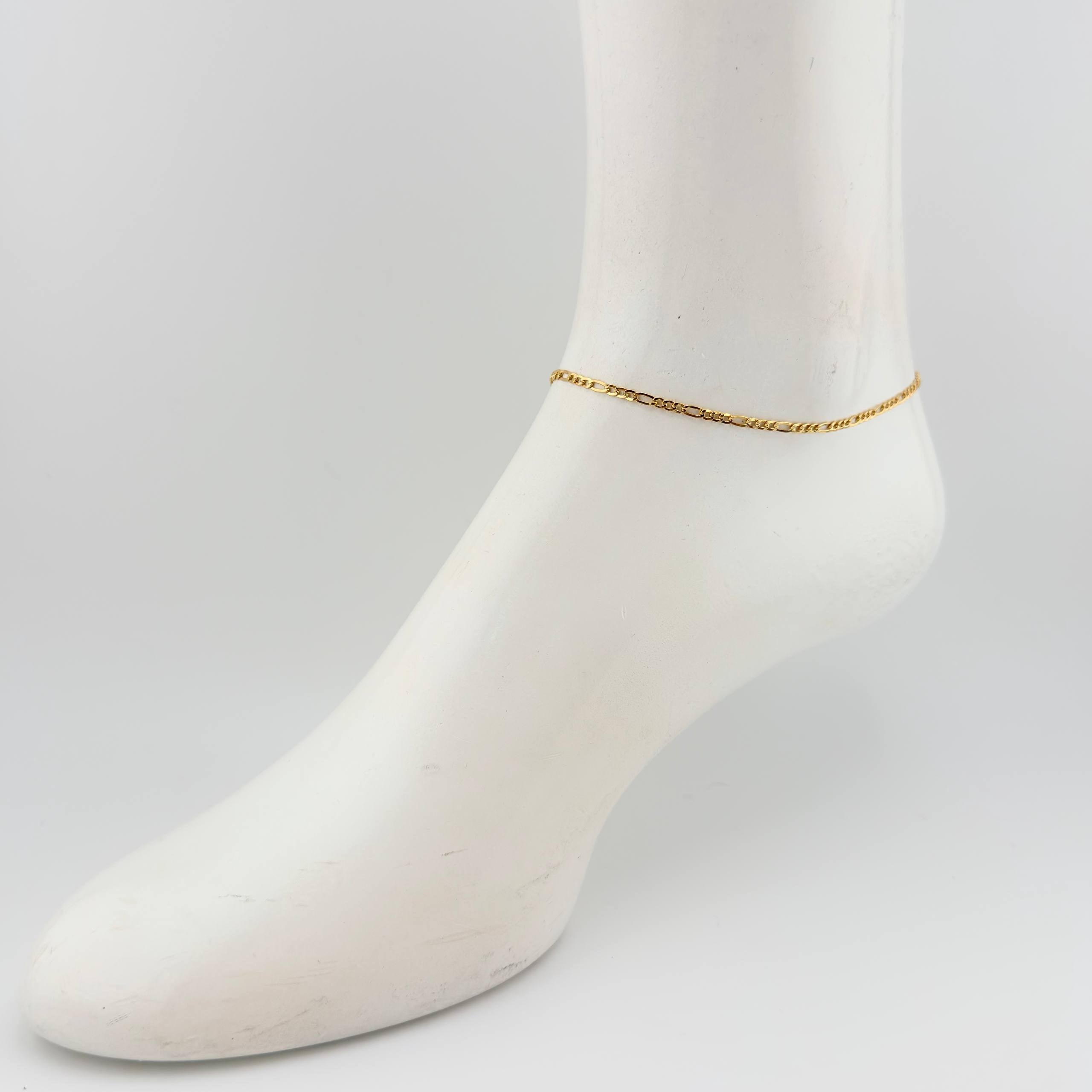 Tobillera Fígaro 2.2gr / 24.5cm / 2.9mm Oro Amarillo +1 ©