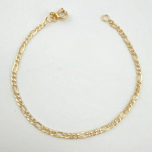 Pulso Figaro 1.25gr / 18cm / 2.4mm Oro Amarillo +1 18K *
