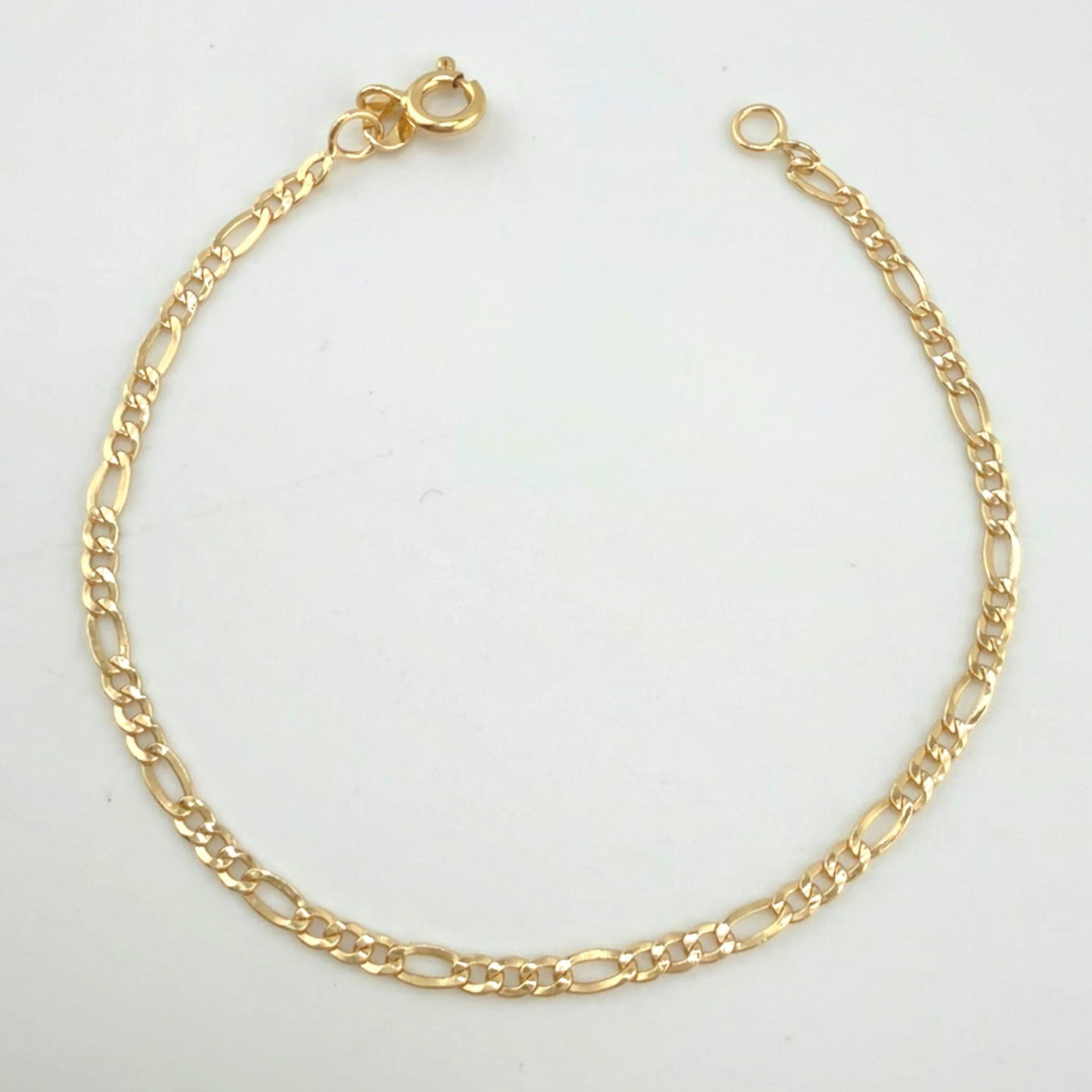 Pulso Figaro 1.35gr / 17cm / 2.4mm Oro Amarillo +1 18K