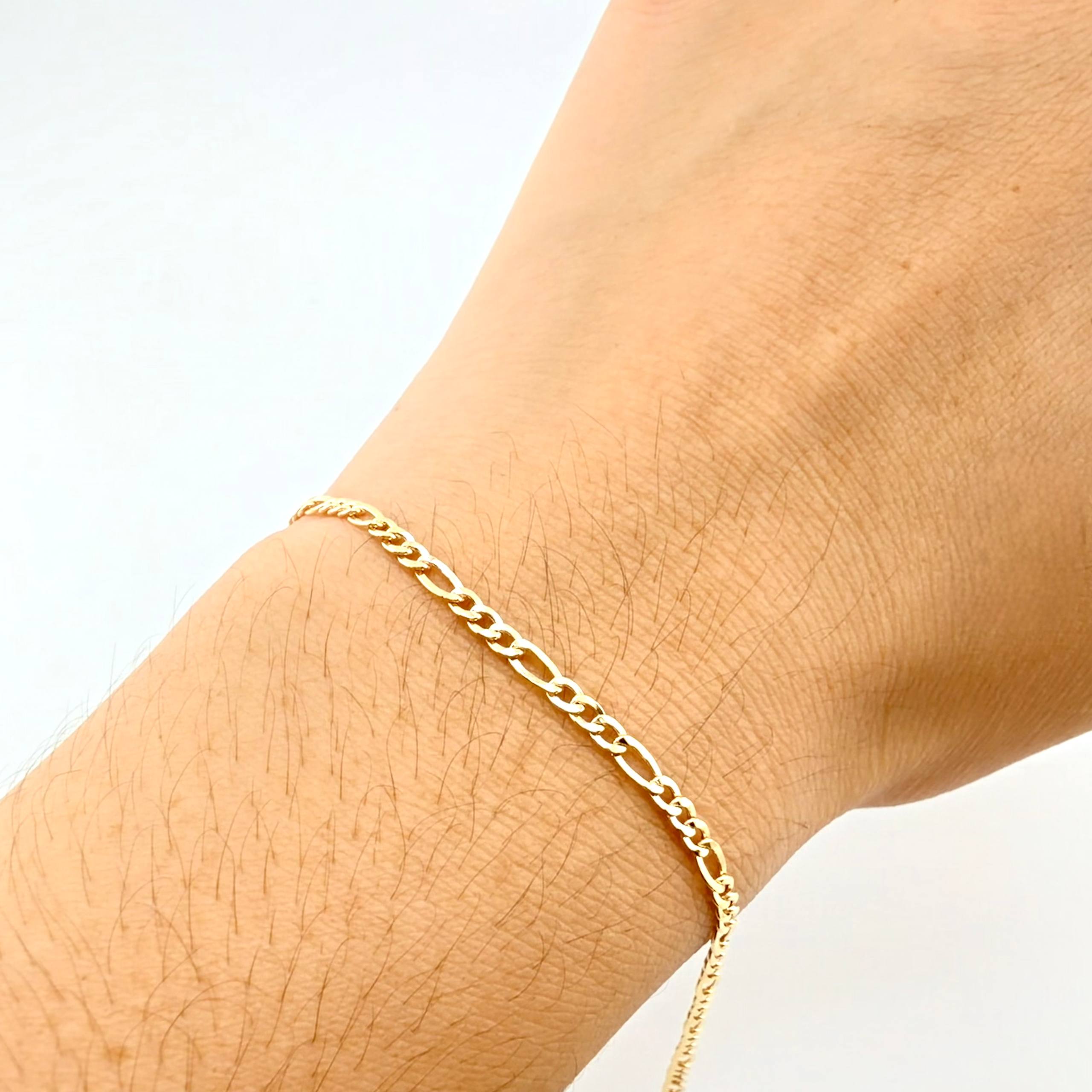 Pulso Figaro 1.4gr / 18cm / 2.4mm Oro Amarillo +1 18K *