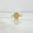 Herraje Letra S 0.35gr / 1.5cm / Circulo Texturizado Rustico Oro Amarillo 18K