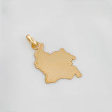 Dije Placa Mapa Colombia 1.1 g / 3 cm Oro Amarillo 18K