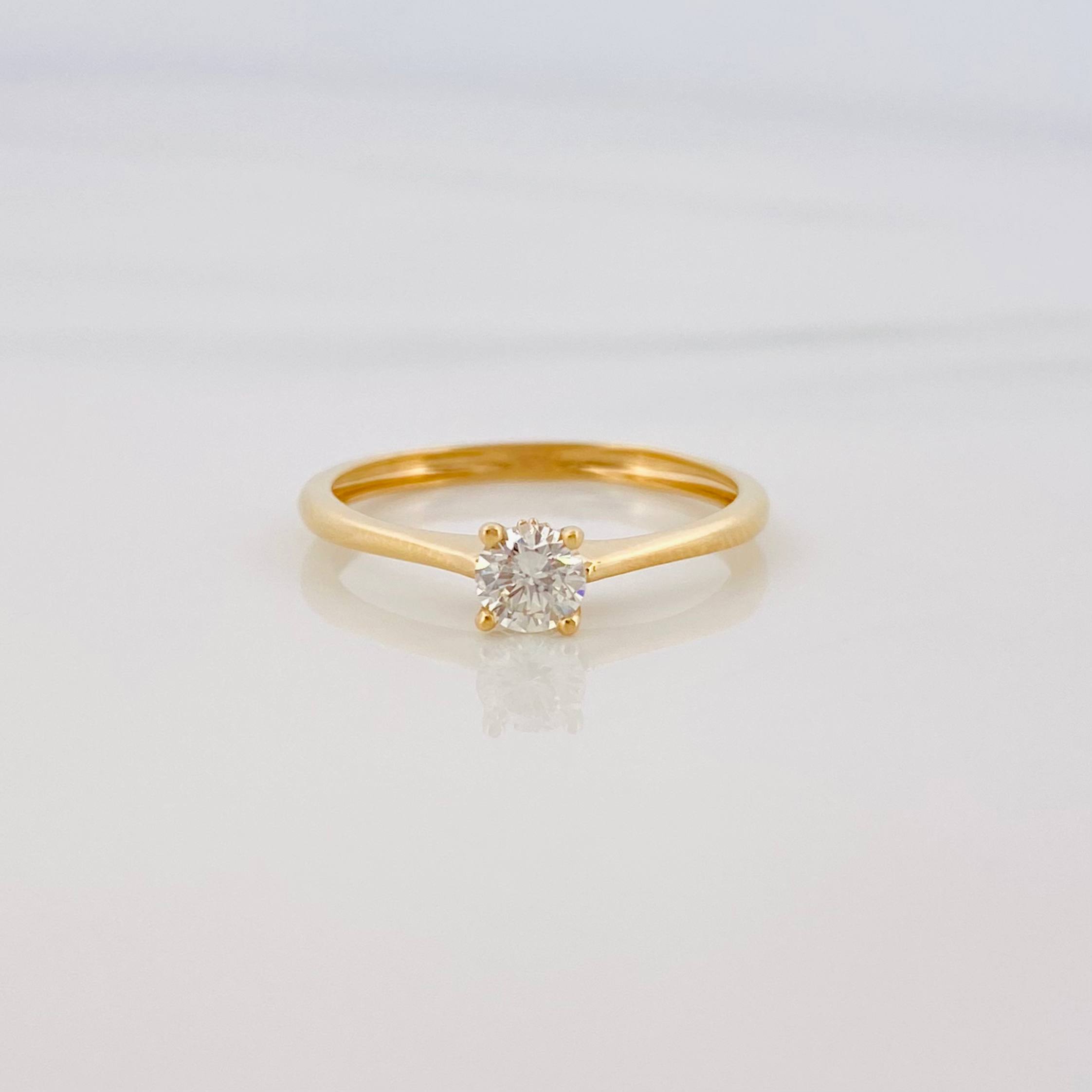 Anillo Solitario Diamantes 26 Pts 1.25 g / T5 3/4 Oro Amarillo 18K