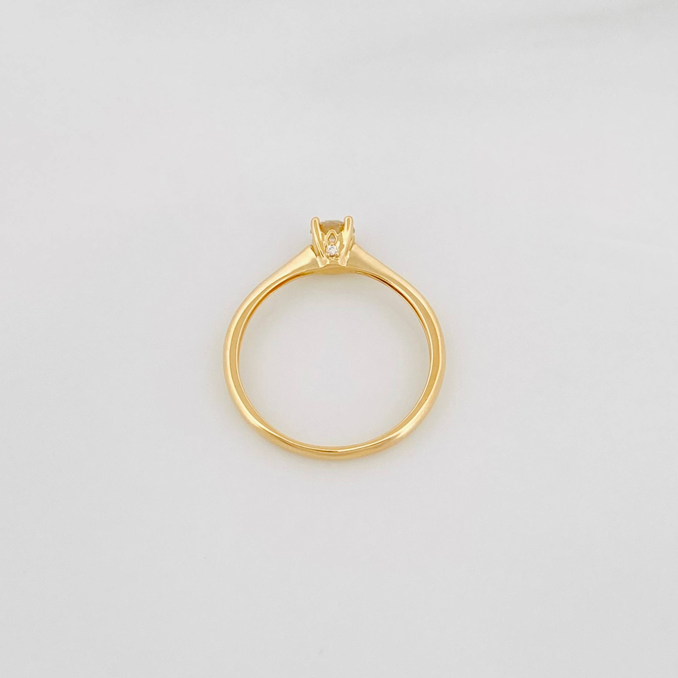 Anillo Solitario Diamantes 26 Pts 1.25 g / T5 3/4 Oro Amarillo 18K