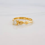 Anillo Solitario Entrelazado Diamante 27 Pts 1.95 g / T6 3/4 Oro Amarillo 18K