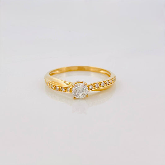 Anillo Solitario Diamantes 40 Pts 1.8 g / T7 1/2 Oro Amarillo 18K