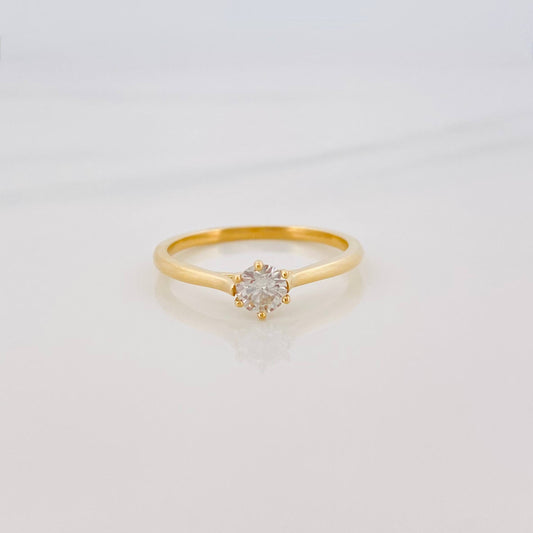 Anillo Solitario Diamante 25 Pts 1.7 g / T6 Oro Amarillo 18K
