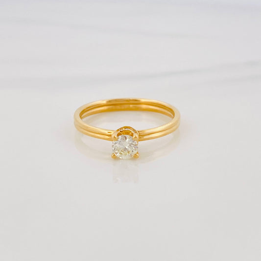 Anillo Solitario Diamantes 35 Pts 2.45 g / T7 1/4 Oro Amarillo 18K